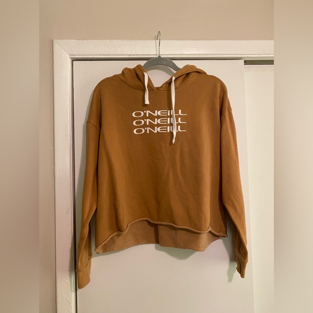 O'Neill Women's Cropped Hoodie Sweater in Mustard - Size Medium